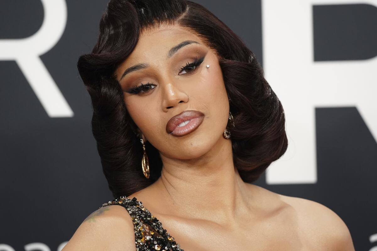 Cardi B with makeup
